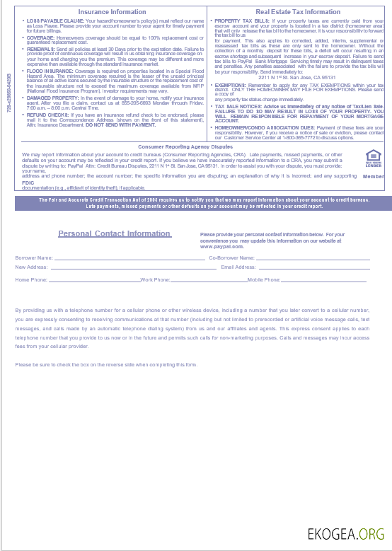 Relevé hypothécaire USA PayPal aux formats Word et PDF, 3 pages 3